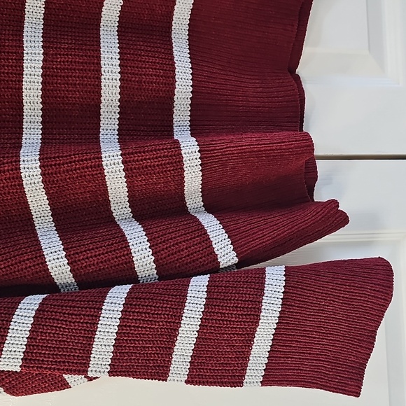 NWT Sanctuary Chilly Out Chenille Sweater Marroon/Gray Striped XLarge - Picture 5 of 12